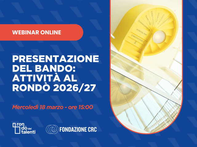 Webinar di presentazione del Bando: Attività al Rondò 2026/2027