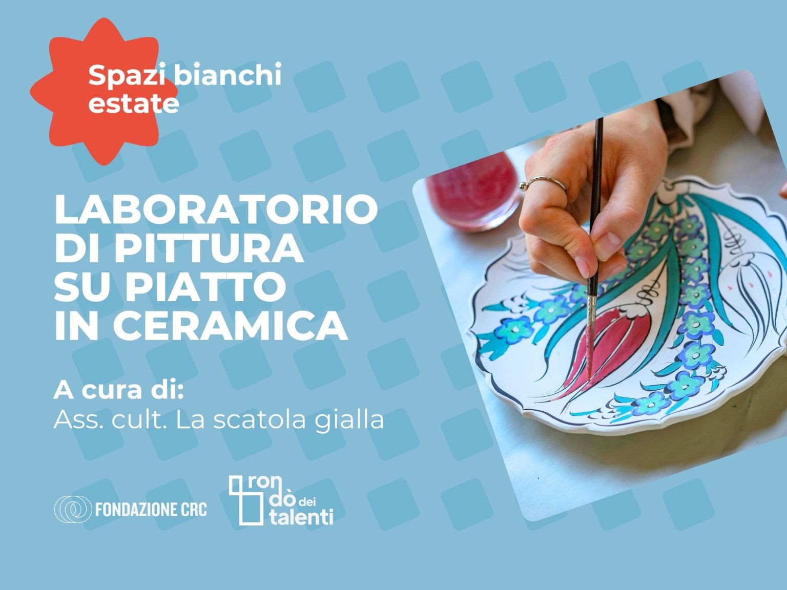 Laboratorio di pittura su piatto in ceramica