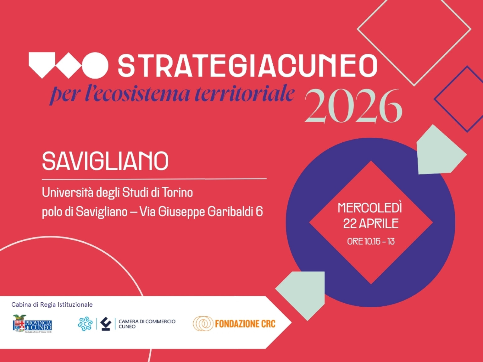 Strategia Cuneo per l’ecosistema territoriale 2026 | Savigliano